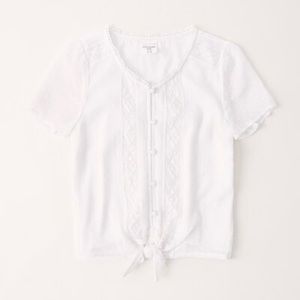 Abercrombie Button up Tie Front Top